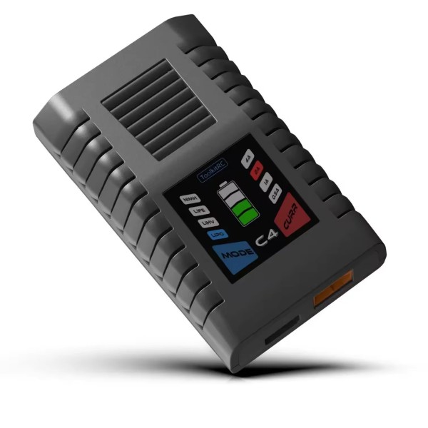 ToolkitRC Cargador de batería compacto 50W 4A LIHV LiFe 2-4S NIMH/NiCD 5-8S 4 niveles para accesorios de drones de carreras